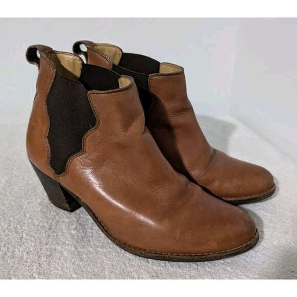 Frye Shoes - Frye Brown Leather 76303 Jackie Gore Cowboy Western Bootie Chelsea Boot Size 6B